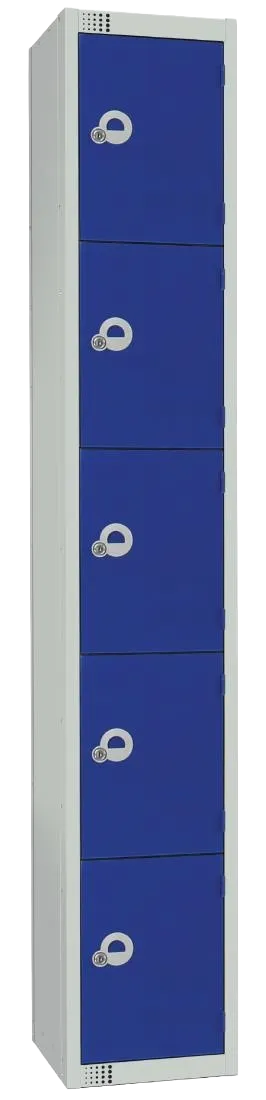 Elite Lockers CG617-C Five Door Camlock Locker Blue banner