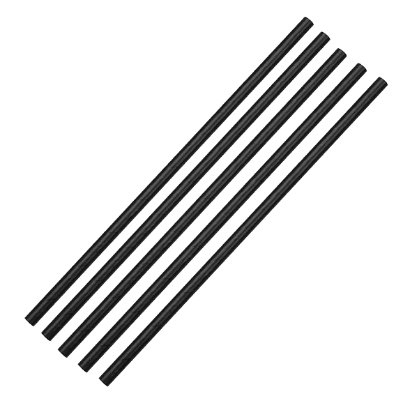 Fiesta Compostable DE926 Paper Straws Black 210mm (Pack of 250) banner