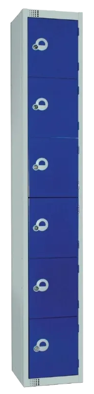 Elite Lockers W978-C Six Door Camlock Locker Blue banner