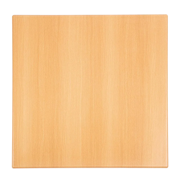 Bolero GG634 Pre-Drilled Square Table Top Beech Effect 600mm banner