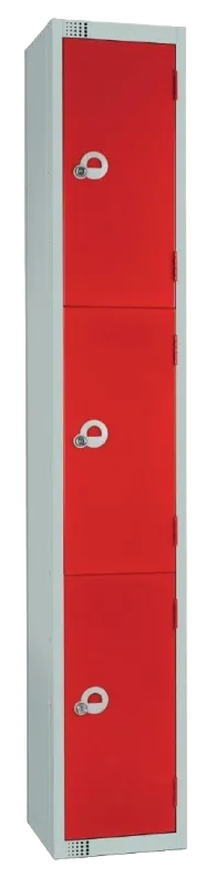 Elite Lockers W981-C Three Door Camlock Locker Red banner