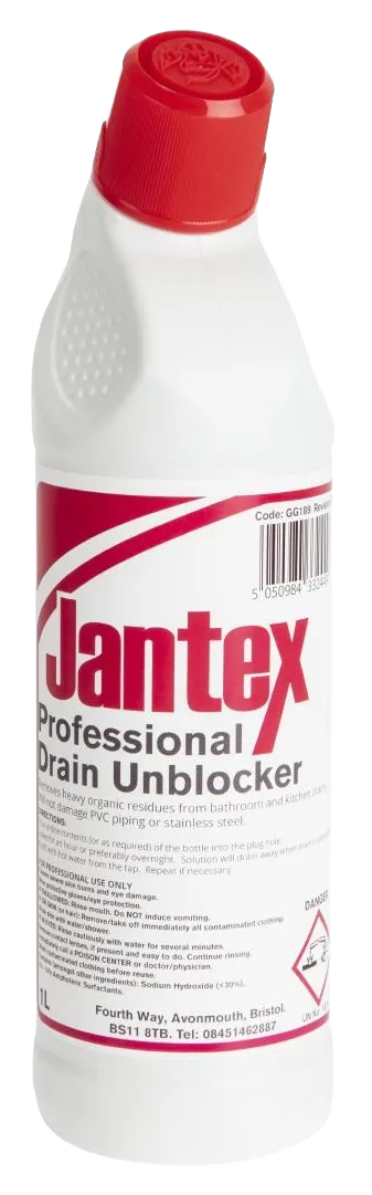 Jantex GG189 Drain Unblocker Ready To Use 1 Ltr banner