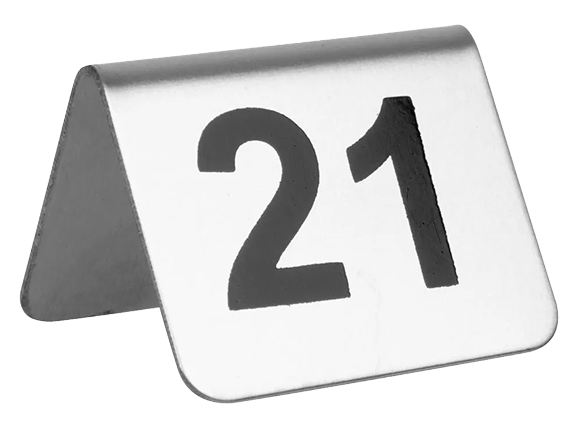 Olympia U048 Stainless Steel Table Numbers 21-30 (Pack of 10) banner