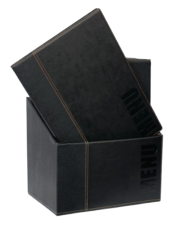 Securit U266 Contemporary Menu Covers and Storage Box A4 Black (Pack of 20) banner