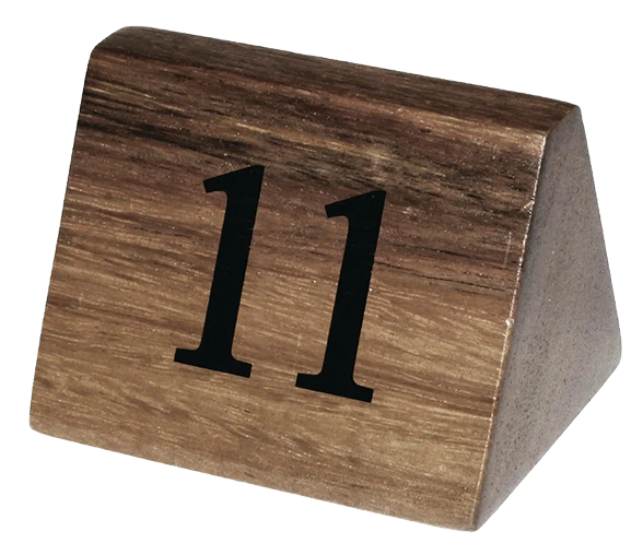 Olympia CL393 Acacia Table Number Signs Numbers 11-20 banner