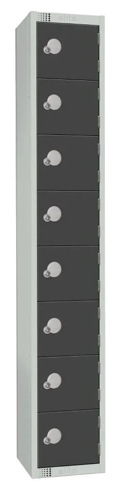 Elite Lockers GR683-P Eight Door Padlock Locker Graphite Grey banner