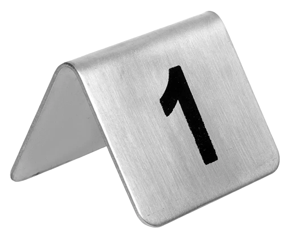 Olympia U046 Stainless Steel Table Numbers 1-10 (Pack of 10) banner