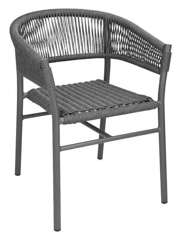 Bolero Florence FU533 Rope Twist Wicker Chairs Grey (Pack of 2) banner