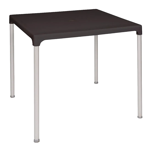 Bolero GJ970 Black Square Table with Aluminium Legs banner