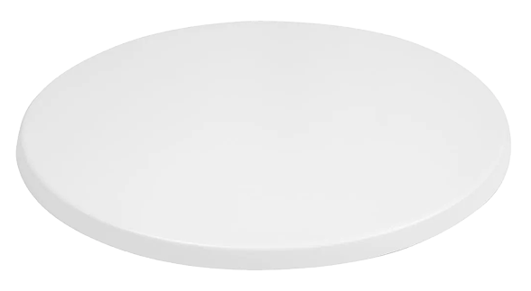 Bolero GG645 Pre-Drilled Round Tabletop White 600mm banner