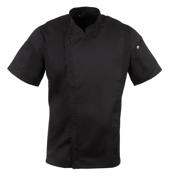 Chef Works Urban Springfield B472-M Zipper Mens Chefs Jacket Black M banner