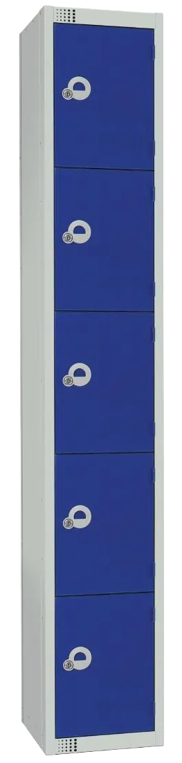 Elite Lockers CG612-C Five Door Camlock Locker Blue banner