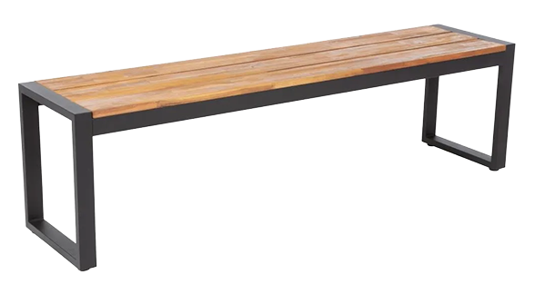 Bolero DS158 Acacia Wood & Powder-Coated Steel Benches 1600mm (Pack of 2) banner