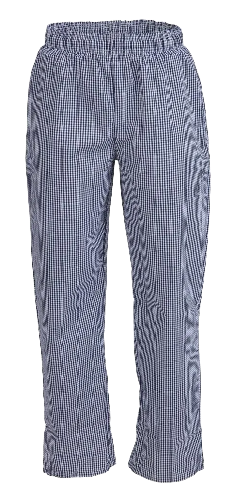 Whites Vegas B311-M Unisex Chefs Trousers Small Blue and White Check M banner