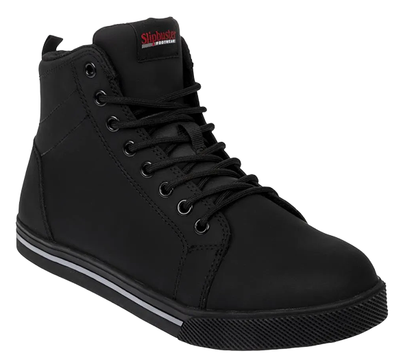 Slipbuster Footwear BA061-39 Microfibre Safety Hi Top Boots Matte Black Size 6 banner