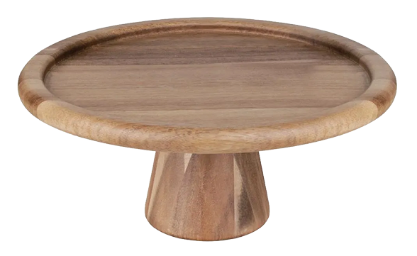 Olympia FE150 Acacia Wood Cake Stand 305mm banner