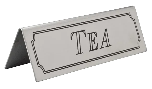 Beaumont CZ430 Tea Stainless Steel Table Sign banner
