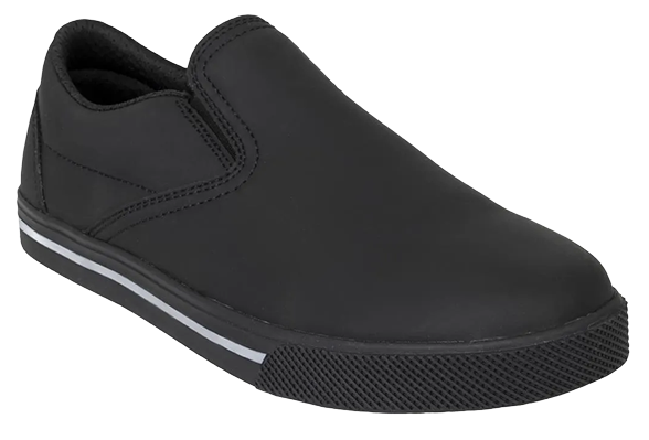 Slipbuster Footwear BA062-45 Recycled Microfibre Slip-on Shoes Matte Black Size 10.5 banner