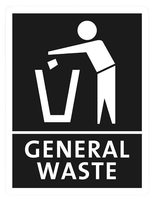 Jantex Slim Bin FX192 General Waste Label banner