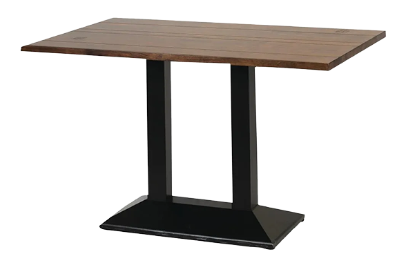 Non Branded FT515 Turin Metal Base Pedestal Rectangle Table with Vintage Top banner