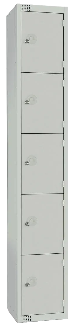 Elite Lockers CG615-P Five Door Padlock Locker Grey banner