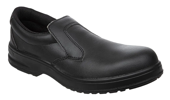 Slipbuster Footwear Koralis A845-43 Slip On Safety Shoes Black Size 9 banner