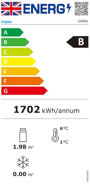 U-Series UA061 1200mm Wide Flat Glass Patisserie Serve Over Counter Display Fridge Energy Rating