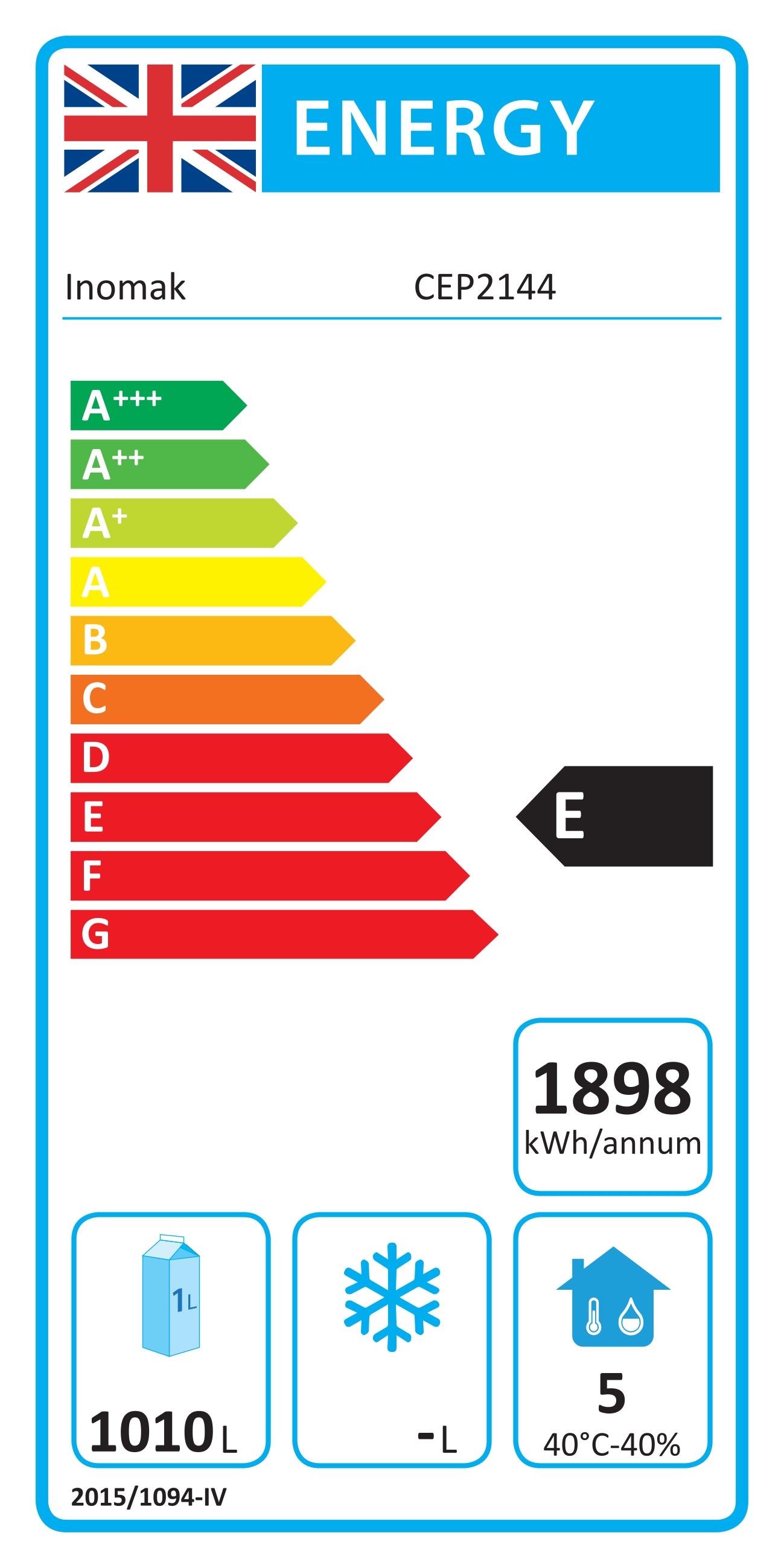 CEP2144 Heavy Duty 1432 Ltr Upright Double Door Stainless Steel Fridge Energy Rating