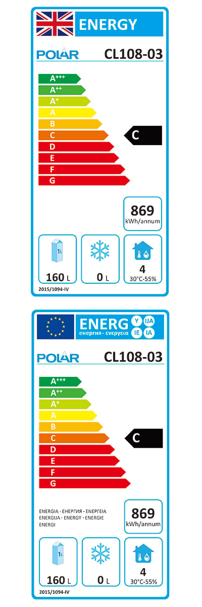 G-Series CL108 240 Ltr 2 Door Stainless Steel Refrigerated Prep Counter With Granite Worktop Energy Rating