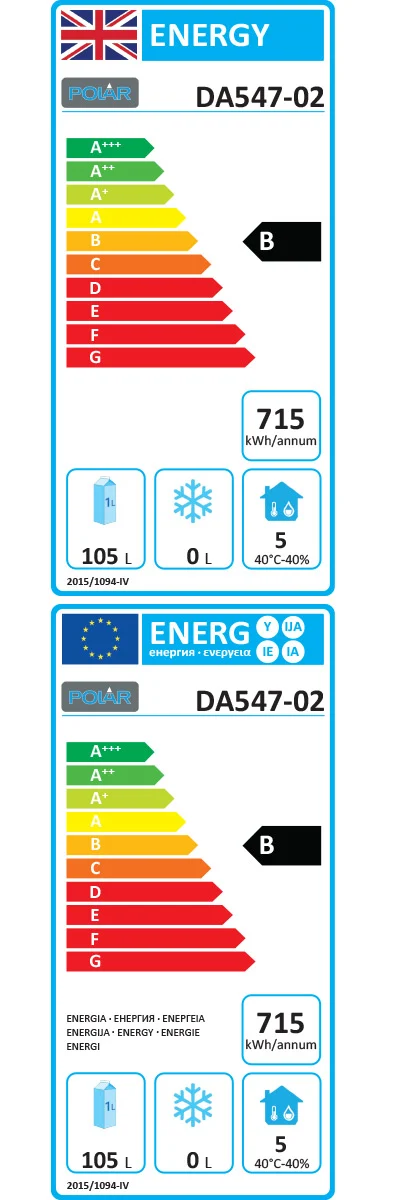 U-Series DA547 Medium Duty 118 Ltr 4 Drawer Stainless Steel Refrigerated Prep Counter Energy Rating