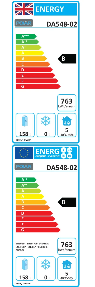 U-Series DA548 Medium Duty 230 Ltr 6 Drawer Stainless Steel Refrigerated Prep Counter Energy Rating
