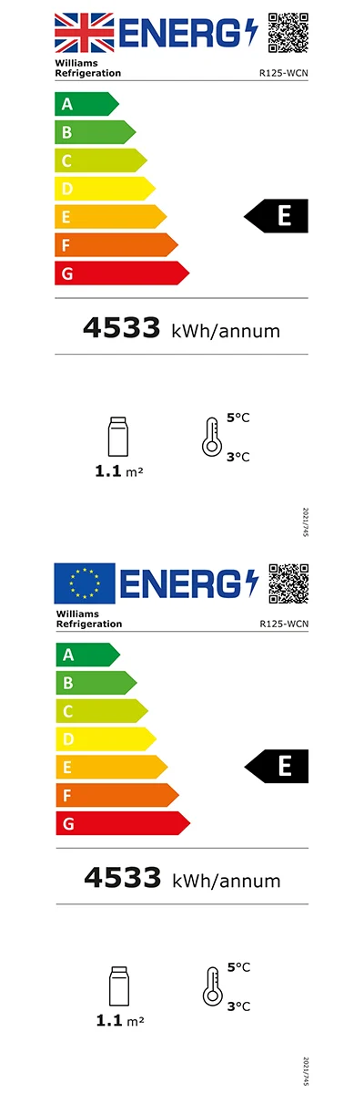 Gem R125-WCN 1250mm Wide Refrigerated Slimline Multideck Display Fridge With Nightblind Energy Rating