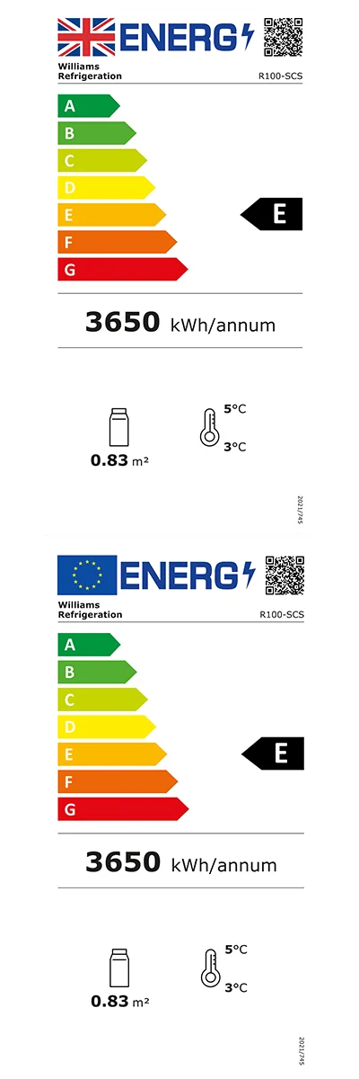 Gem R100-SCS 960mm Wide Refrigerated Multideck Display Fridge With Security Shutter Energy Rating