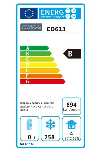 C-Series CD613 Light Duty 365 Ltr Upright Single Door White Freezer Energy Rating