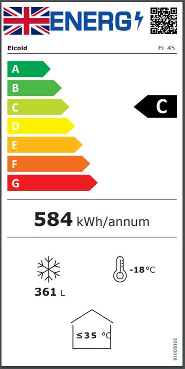 EL45 416 Ltr White Chest Freezer Energy Rating