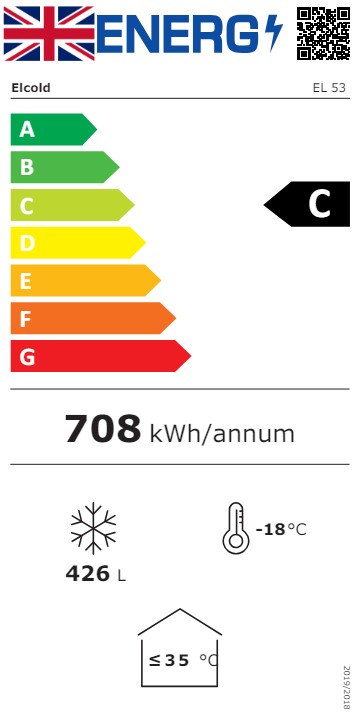 EL53 491 Ltr White Chest Freezer Energy Rating