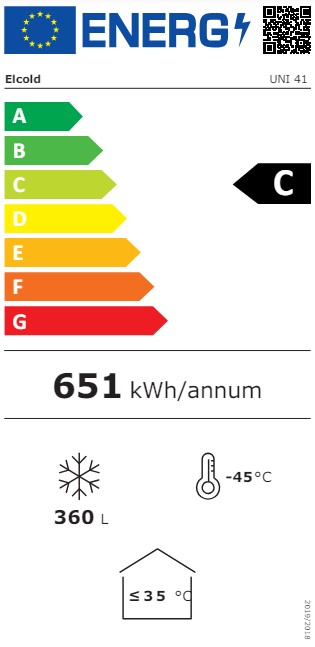 EL41LT 360 Ltr White Low Temperature Chest Freezer Energy Rating