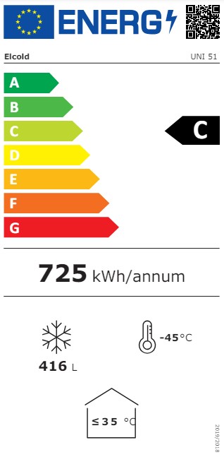 EL51LT 416 Ltr White Low Temperature Chest Freezer Energy Rating