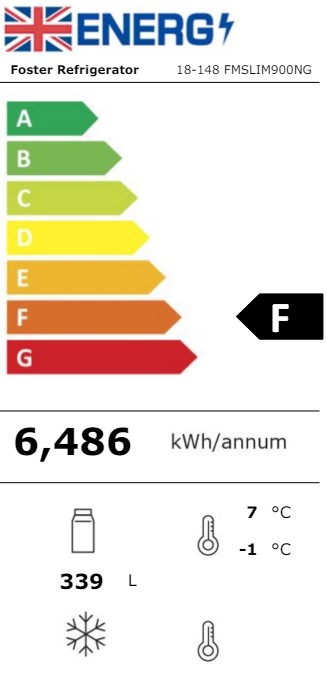 Slimline FMSLIM900NG 895mm Wide Stainless Steel Multideck Display Fridge With Nightblind Energy Rating