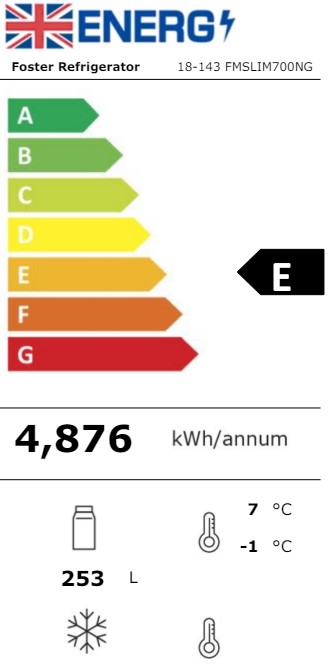 Slimline FMSLIM700NG  695mm Wide Stainless Steel Multideck Display Fridge With Nightblind Energy Rating