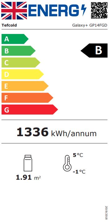 GALAXY+ GP14FGD 1330mm Wide White Multideck Display Fridge With Double Glazed Doors Energy Rating