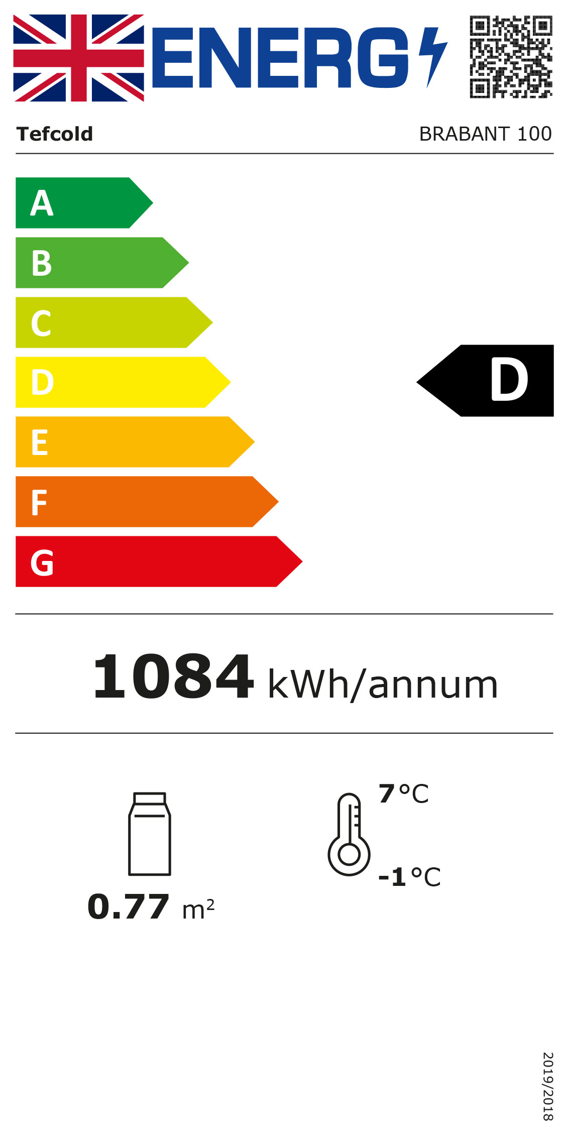 BRABANT100 953mm Wide Flat Glass Serve Over Counter Display Fridge Energy Rating