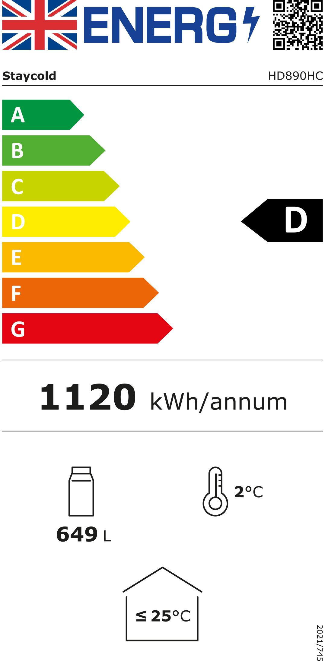 HD890 700 Ltr Upright Double Hinged Glass Door White Display Fridge With Canopy Energy Rating