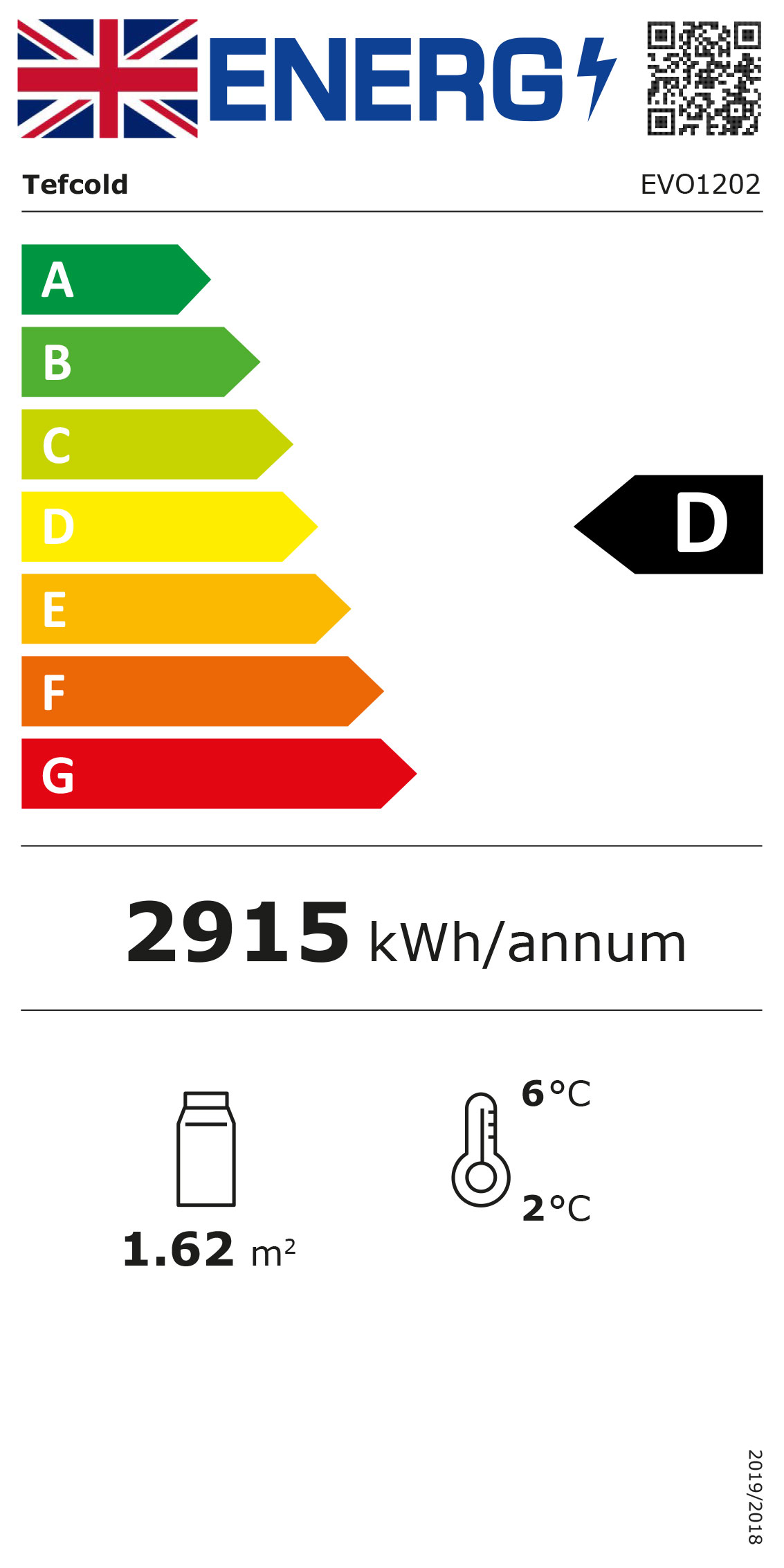 EVO1202 1200mm Wide Curved Glass Black Patisserie & Deli Display Fridge Energy Rating