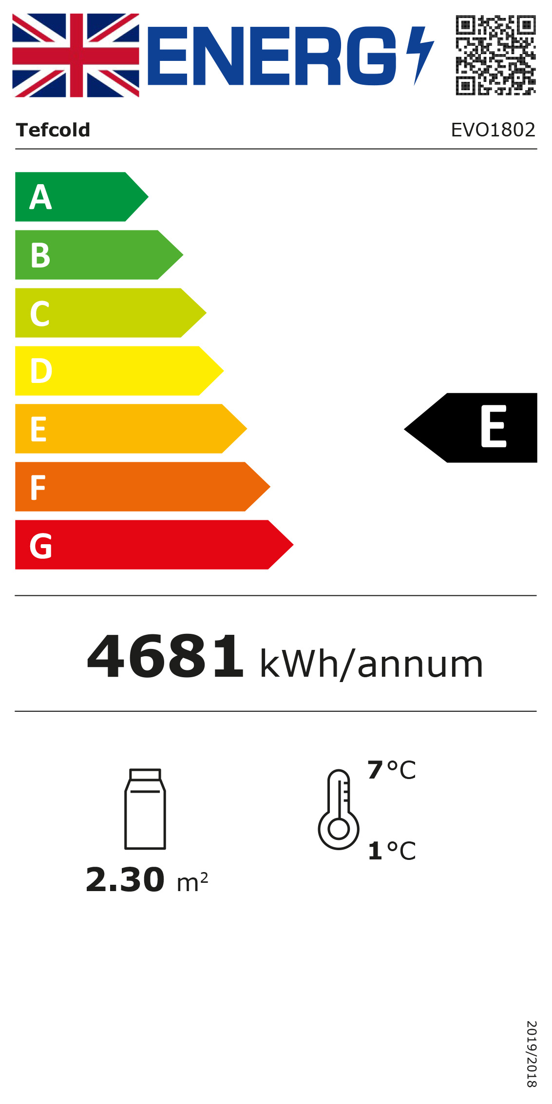 EVO1802SS 1800mm Wide Curved Glass Stainless Steel Patisserie & Deli Display Fridge Energy Rating