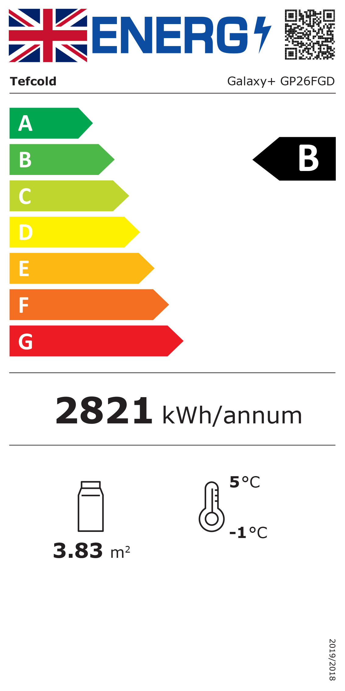 GALAXY+ GP26FGDSS 2580mm Wide Stainless Steel Multideck Display Fridge With Full Glass Doors Energy Rating
