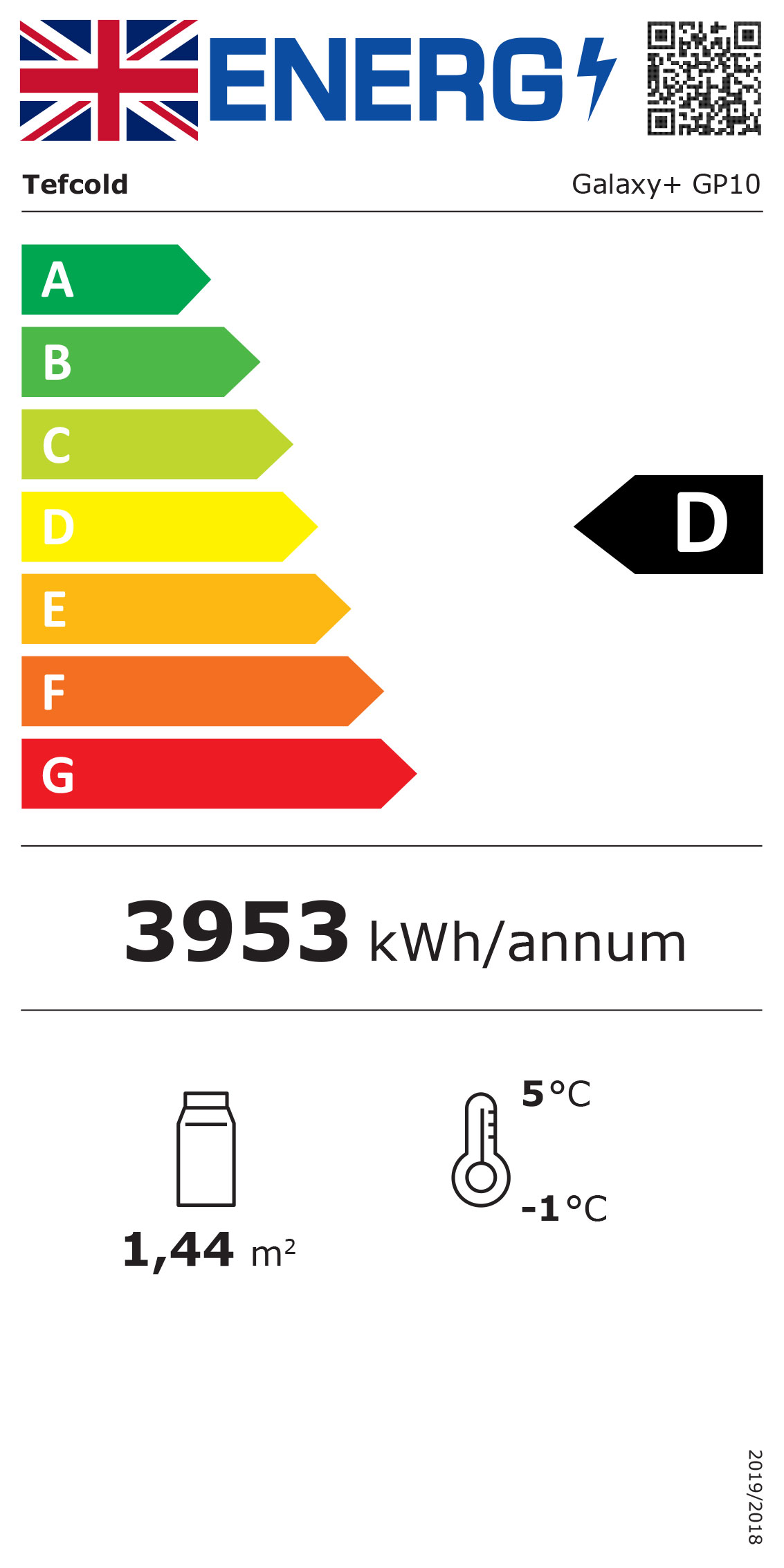 GALAXY+ GP10 WHITE 1018mm Wide White Multideck Display Fridge Energy Rating