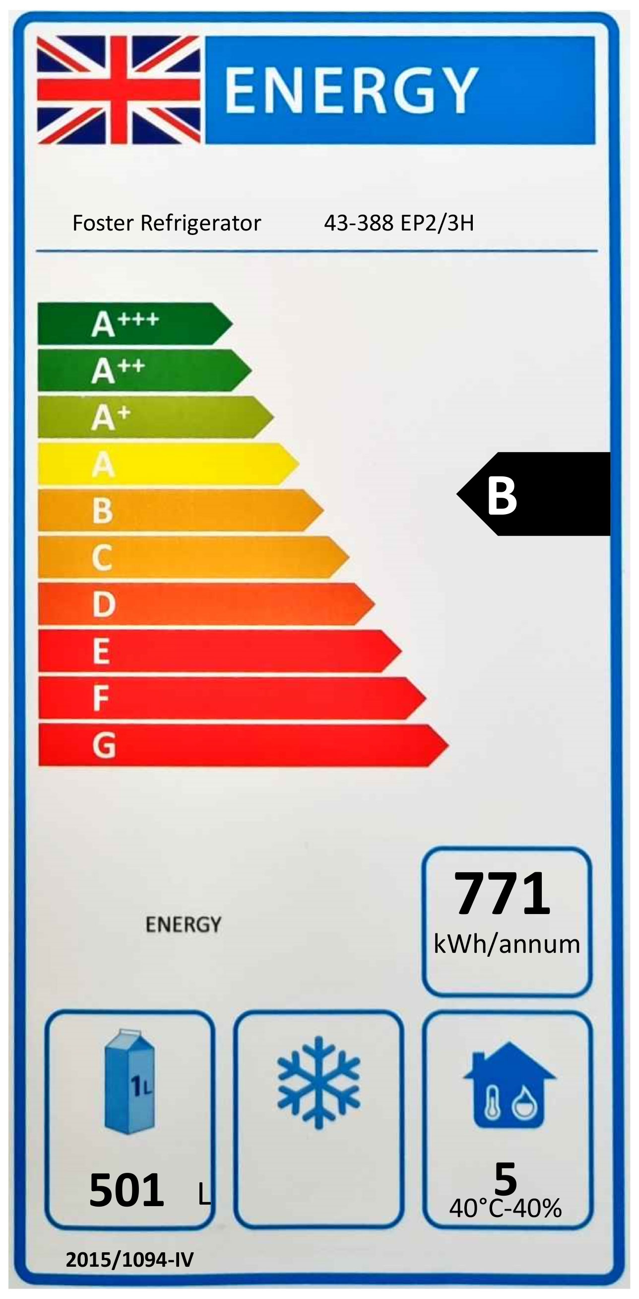 EcoPro G3 EP2/3H Heavy Duty 760 Ltr 3 Door Stainless Steel Refrigerated Prep Counter Energy Rating