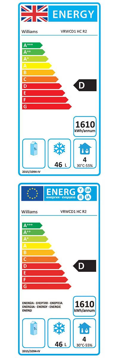 VRWCD1S 188 Ltr 4 x 1/1GN Stainless Steel Dual Temperature Fridge / Freezer Drawers Energy Rating