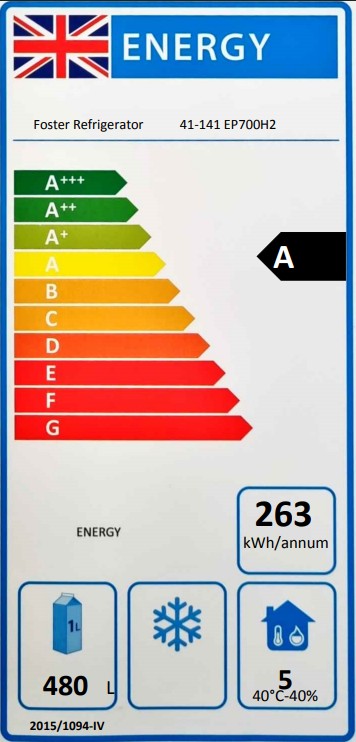 EcoPro G3 EP700H2 Medium Duty 600 Ltr Upright Single Stable Door Stainless Steel Fridge Energy Rating